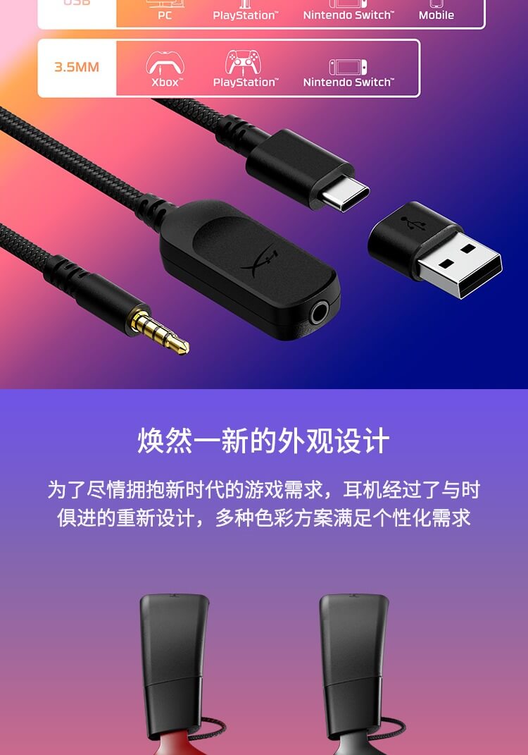 HyperX Cloud III — 游戏耳机（黑色/红色）