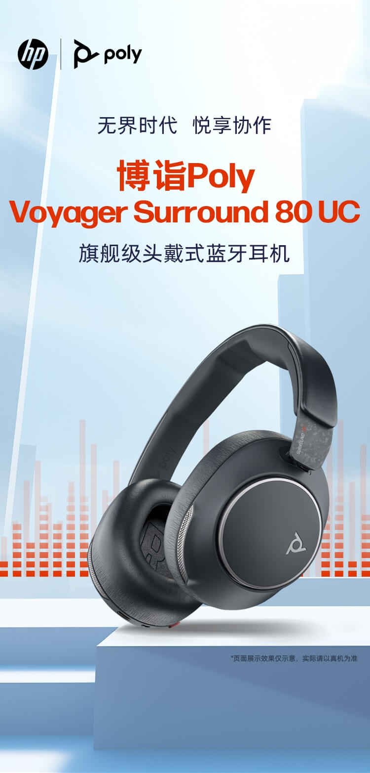 POLY SR80UC 头戴式降噪蓝牙耳机