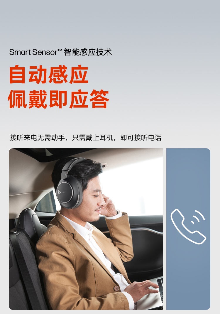 POLY SR80UC 头戴式降噪蓝牙耳机