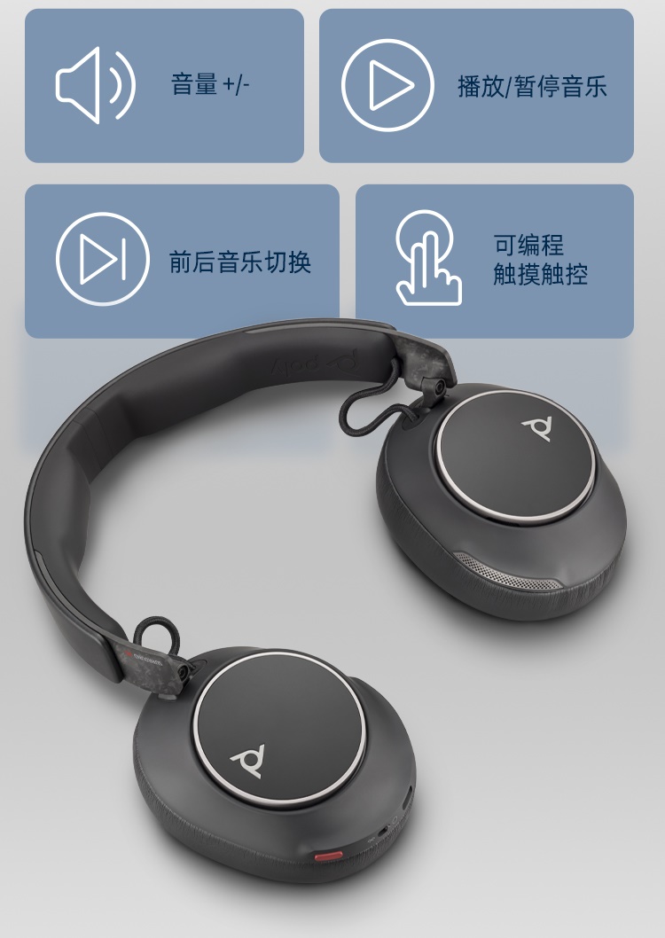 POLY SR80UC 头戴式降噪蓝牙耳机