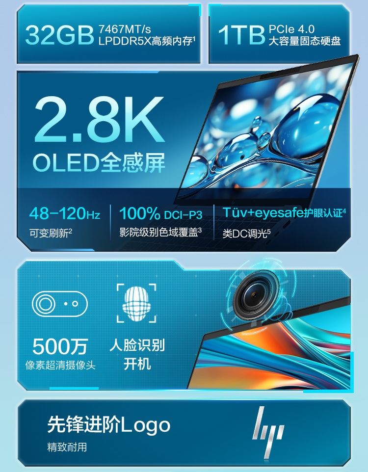 惠普(HP) 星Book Pro 14 2024 14英寸轻薄笔记本电脑 14-ew1053TU（酷睿Ultra 5-1...