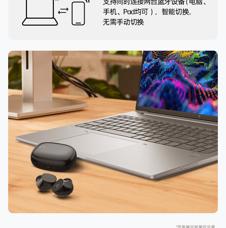 博诣 POLY 战Free 20 全场景真无线AI蓝牙耳机 - 灰色