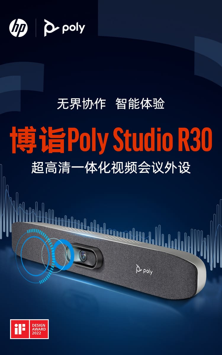 博诣 POLYSTUDIO R30视频会议麦克风会议摄像头一体机