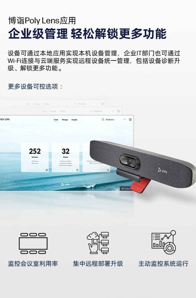 博诣 POLYSTUDIO R30视频会议麦克风会议摄像头一体机