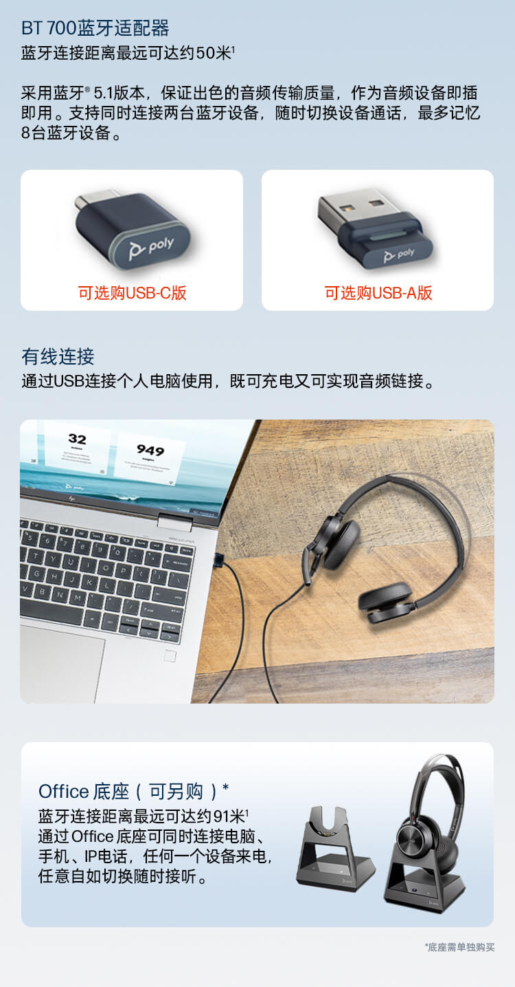 Focus 2 无线蓝牙耳机 头戴式主动降噪 HIFI立体声 手机+电脑