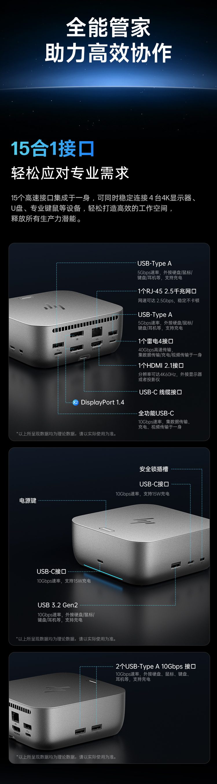 惠普 (HP) 雷电接口坞站G6 180W