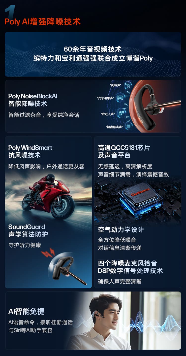 博诣 POLY 惠普传奇30/50/50UC蓝牙耳机充电盒