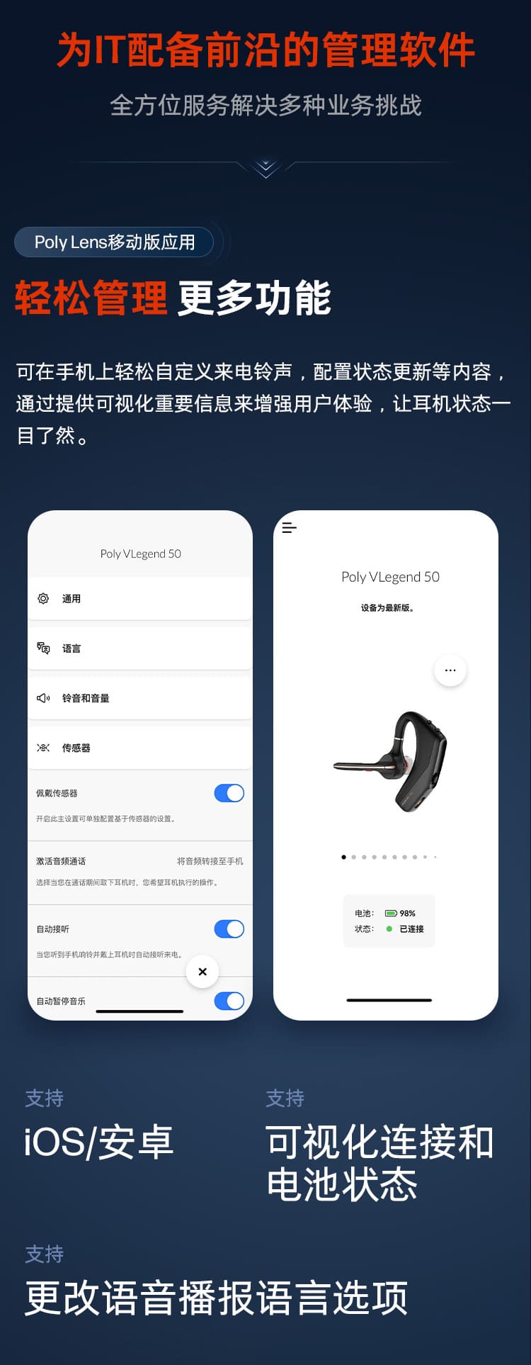 博诣 POLY 惠普传奇30/50/50UC蓝牙耳机充电盒