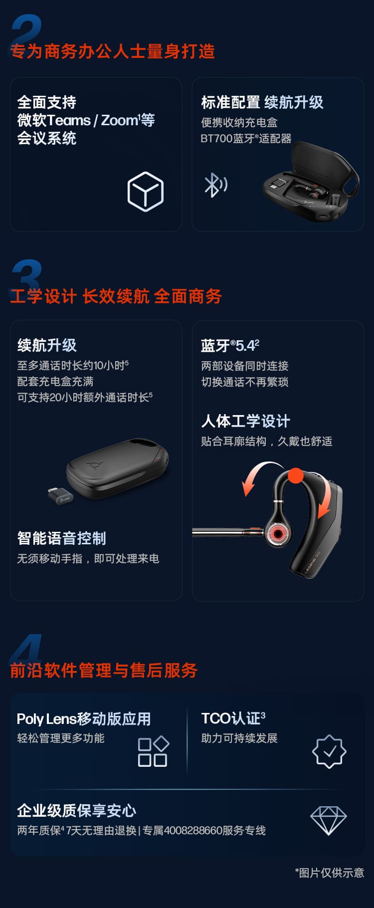 博诣 POLY 传奇50UC AI抗风噪蓝牙专业耳机