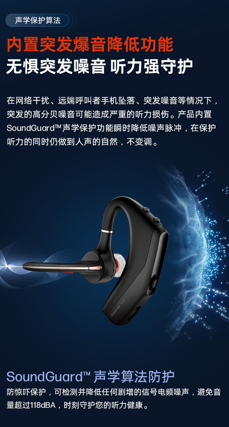 博诣 POLY 传奇50UC AI抗风噪蓝牙专业耳机