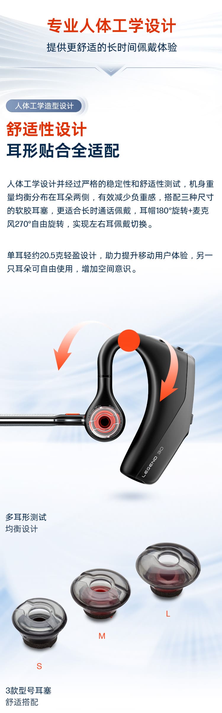 博诣 POLY 传奇30单耳AI降噪蓝牙耳机