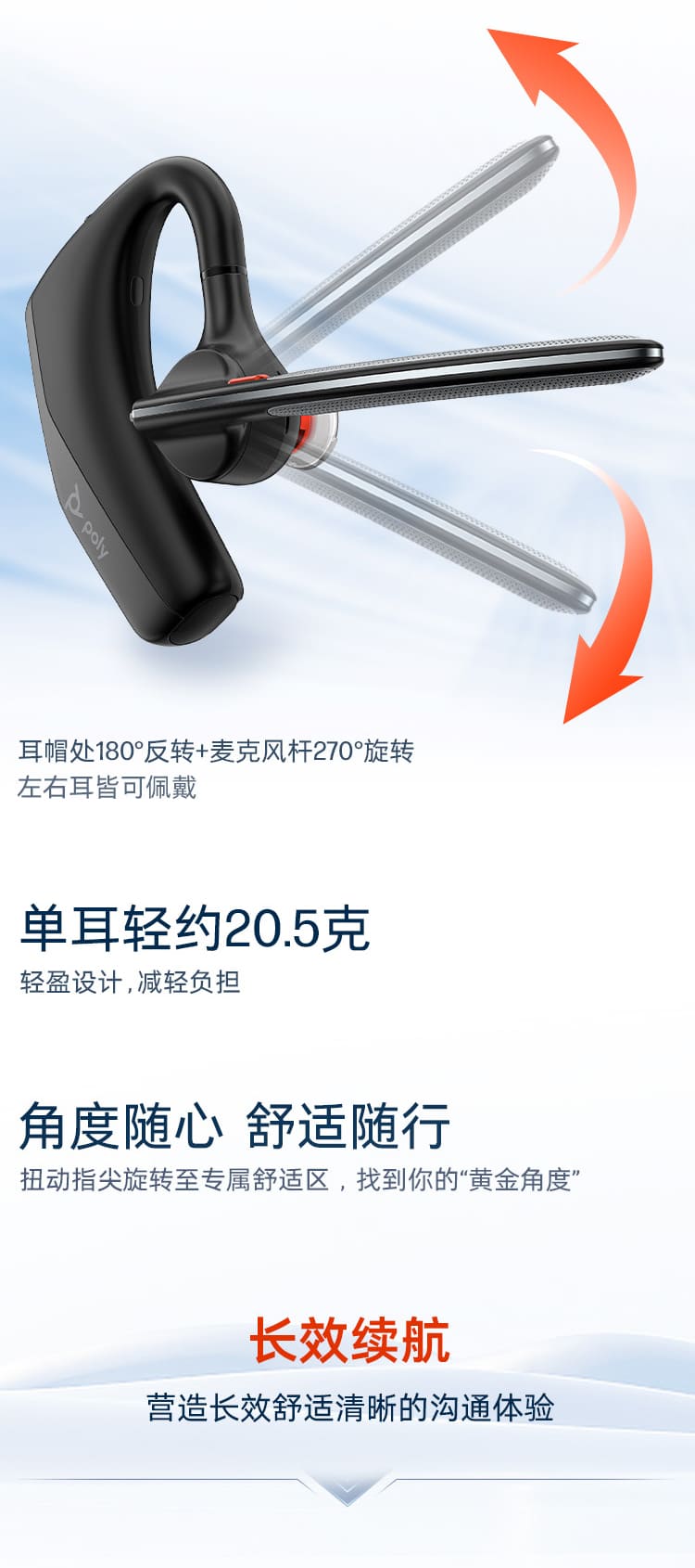 博诣 POLY 传奇30单耳AI降噪蓝牙耳机