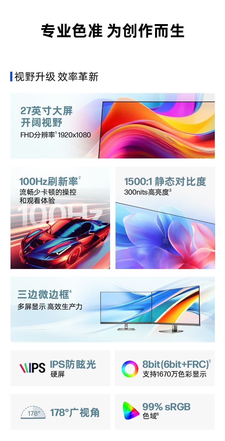 惠普 (HP) Series 5 27 英寸 FHD 显示器 - 527da