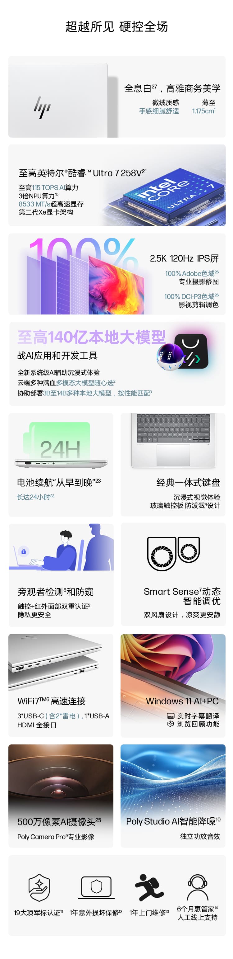 惠普(HP) 战X 14英寸商务笔记本电脑 - 银色