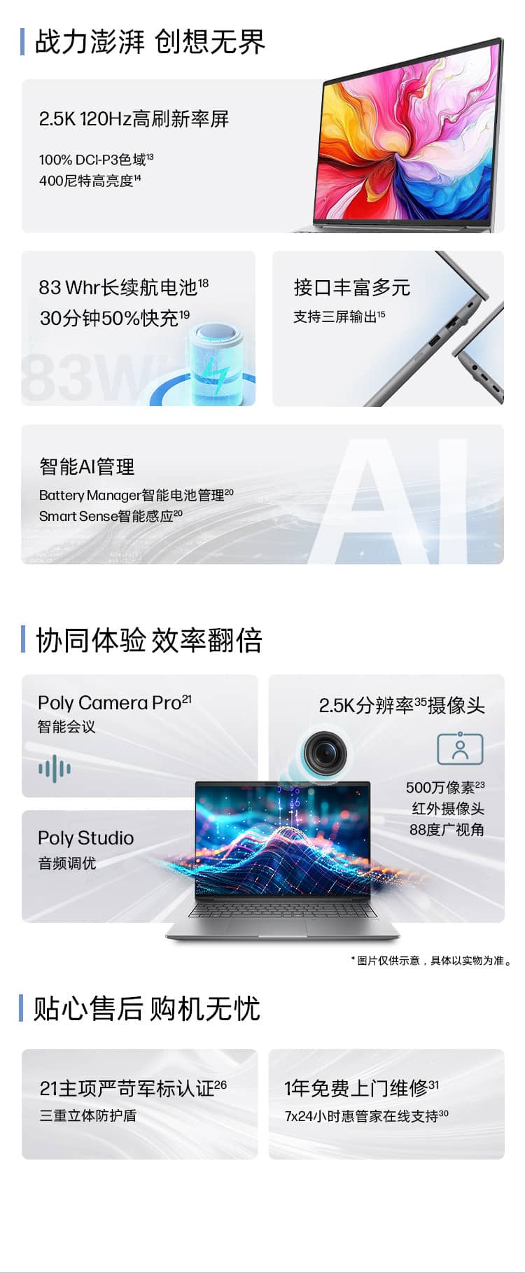 惠普 (HP) 战99 16英寸商务笔记本电脑-灰色