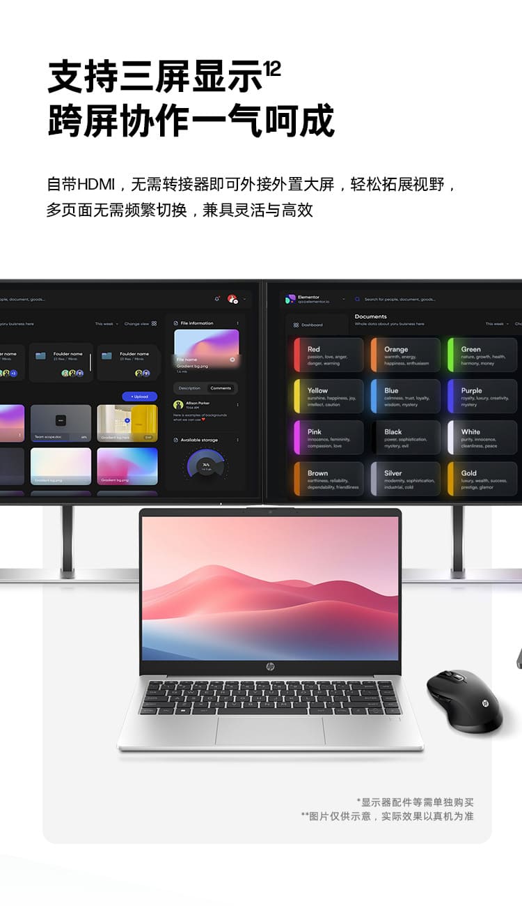 惠普 (HP) 锐14 14英寸商务笔记本电脑 - 银色