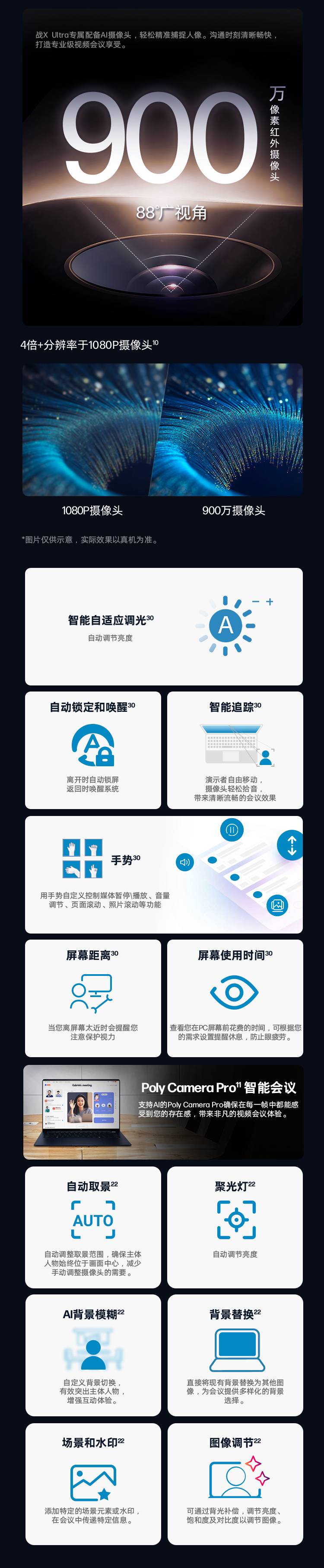 惠普 (HP) 战X Ultra 14英寸AI笔记本电脑 - 蓝色