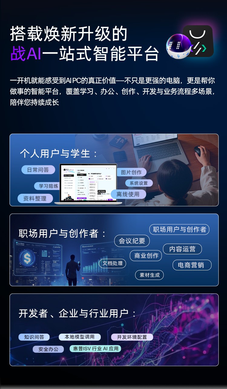 惠普 (HP) 战X Ultra 14英寸AI笔记本电脑 - 蓝色