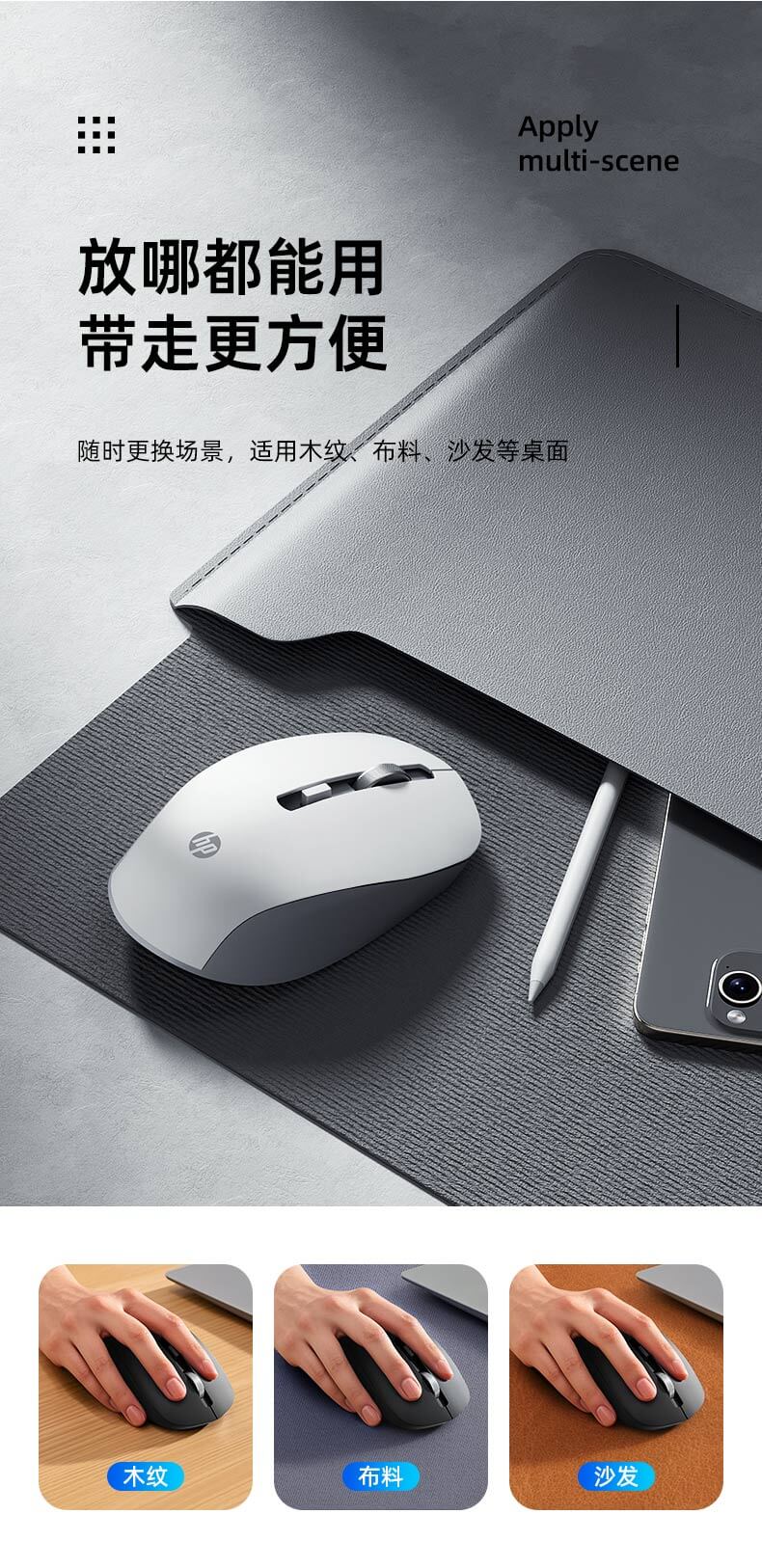 惠普 (HP) S10000 Plus白色无线办公鼠标