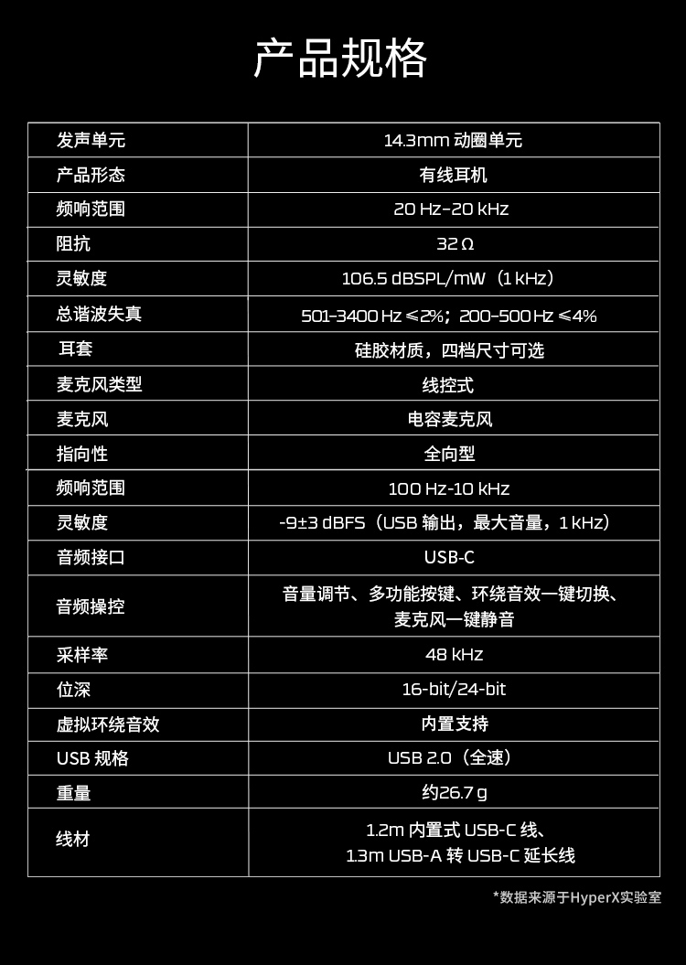 极度未知 (HyperX) Cloud Earbuds III S 云雀3 有线耳机 - 红色