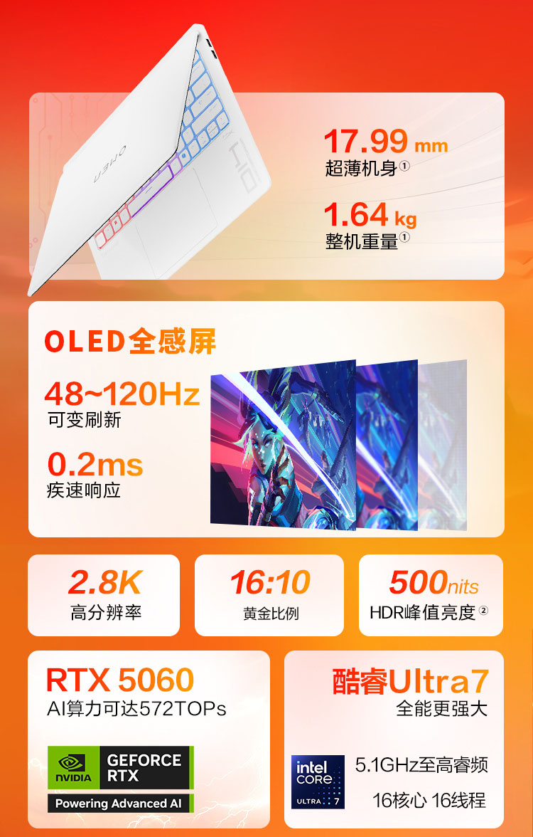 惠普 (HP) OMEN暗影精灵11 SLIM 14 14英寸游戏笔记本电脑 14-fb1086TX  - 白色