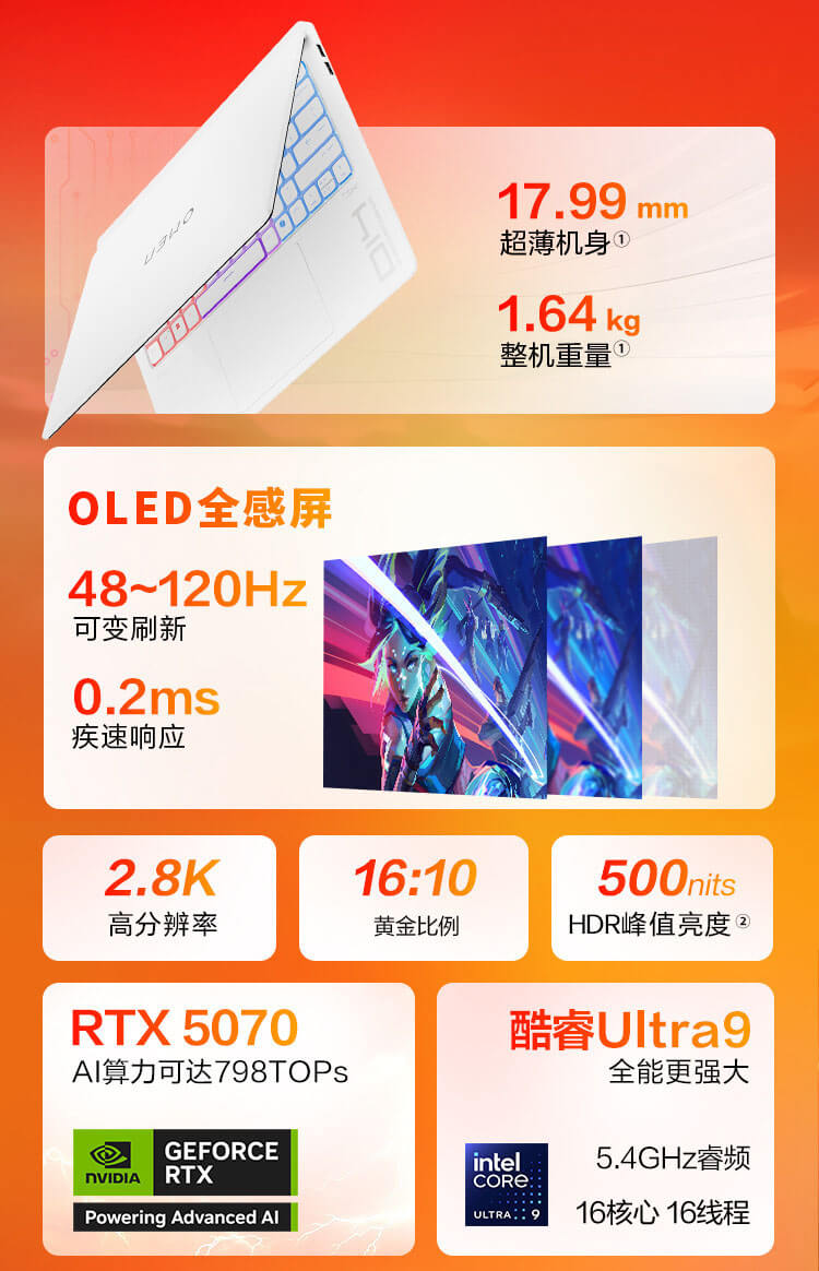 惠普 (HP) OMEN暗影精灵10 SLIM 14 14英寸游戏笔记本电脑 14-fb1088TX - 白色