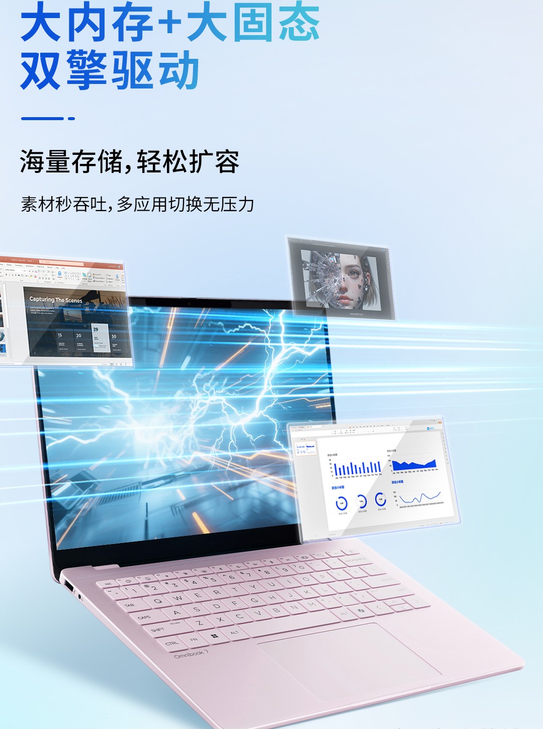 惠普 (HP) 星Book Pro AI 14英寸笔记本电脑 14-fr0052TU - 粉色