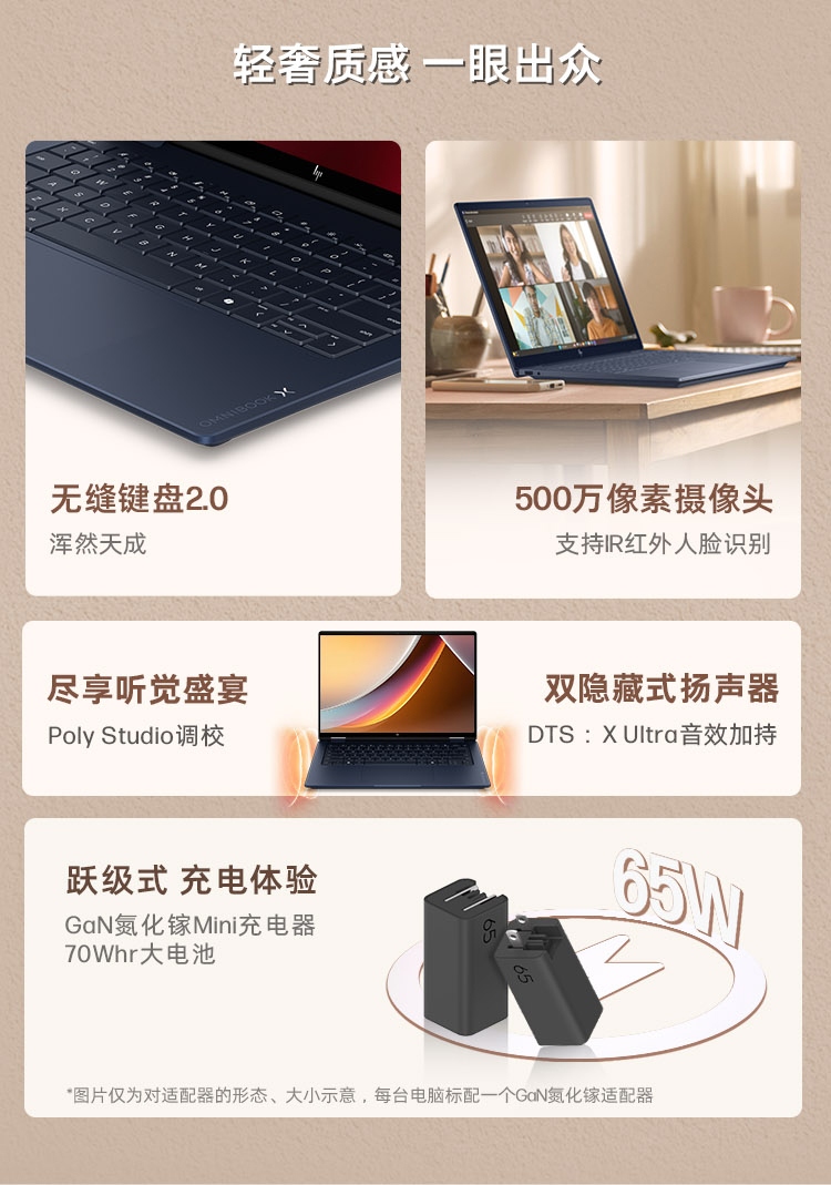 惠普星 Book X Flip 二合一新一代 AI 笔记本电脑 14-kc0004AU