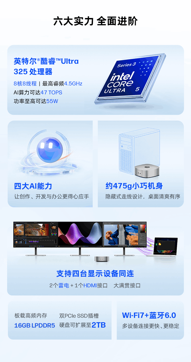 惠普 (HP) 星 Desk Mini 台式机电脑 M05-0007cn