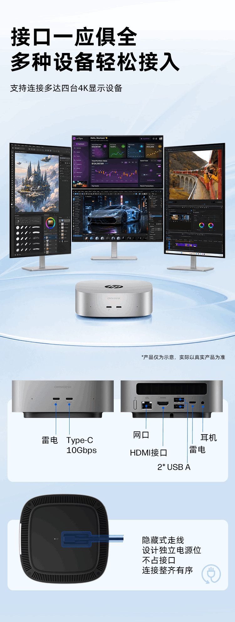 惠普 (HP) 星 Desk Mini 台式机电脑 M05-0007cn