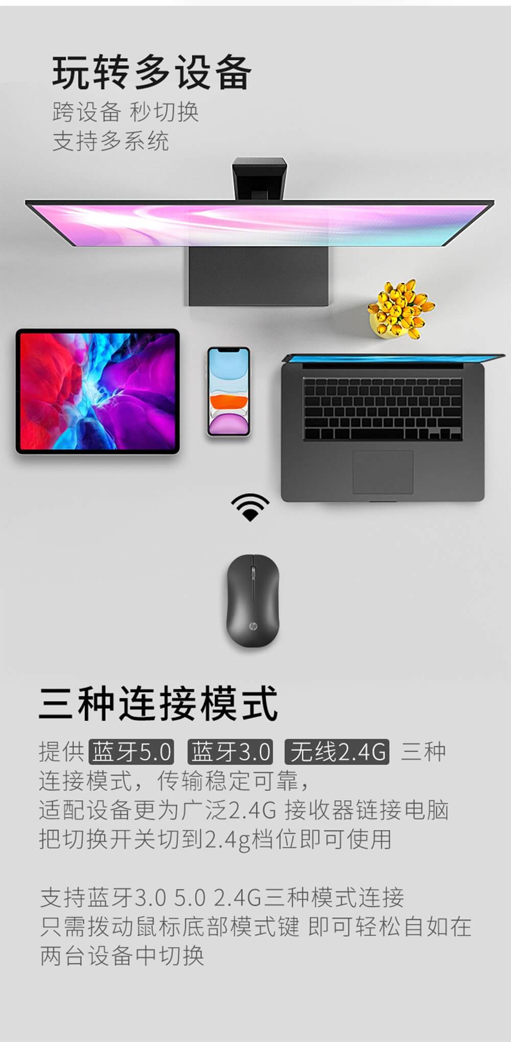 惠普 (HP) DM10 无线双模鼠标