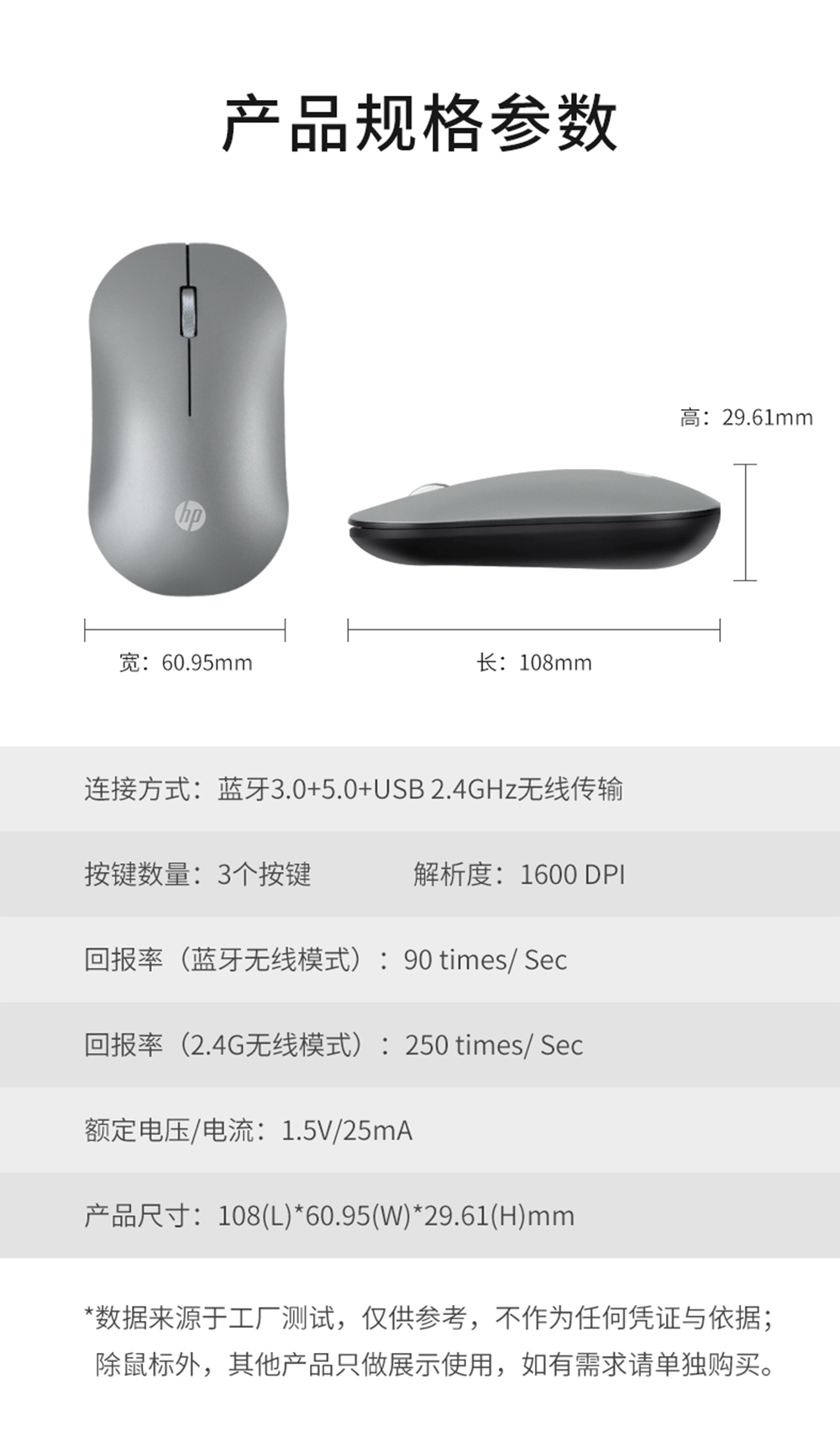 惠普 (HP) DM10 无线双模鼠标