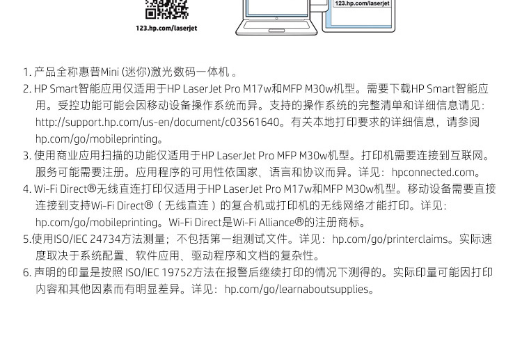 HP LaserJet Pro M17w 打印机