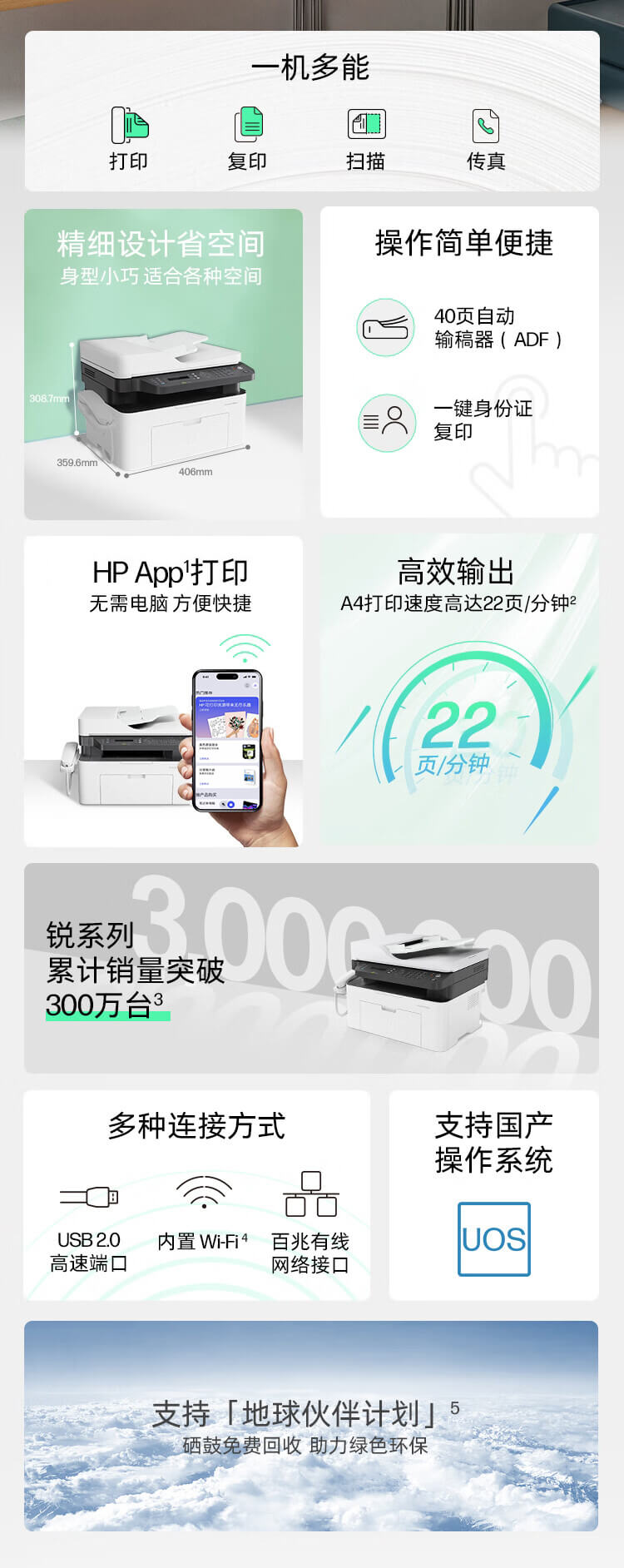 惠普 (HP) Laser MFP 1188pnw 激光多功能一体机